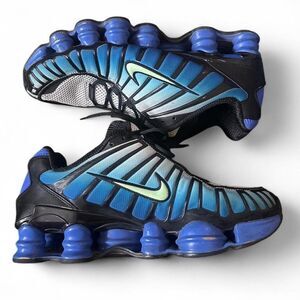 Nike Black and Blue Shox TL Vapor Green Racer Blue Sneakers